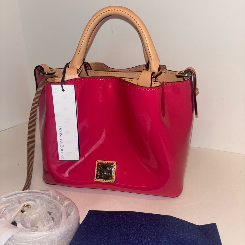 Dooney & Bourke Pink Satchel with Tan Accents NWT